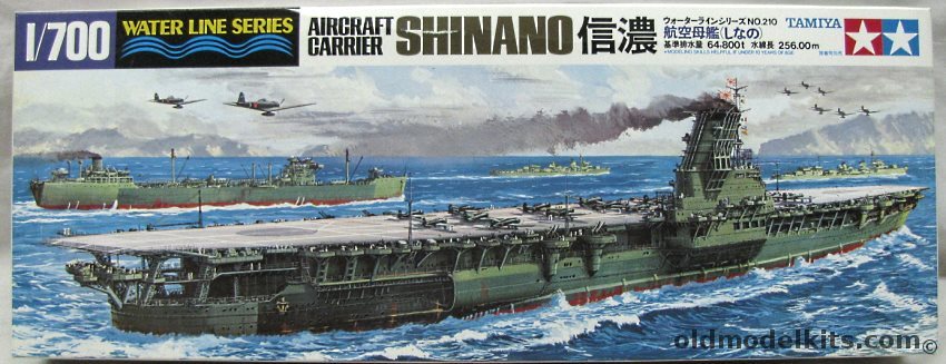 Tamiya 1/700 IJN Shinano Aircraft Carrier  With 3 IJN WWII Ordanance Sets, 31210-2200 plastic model kit